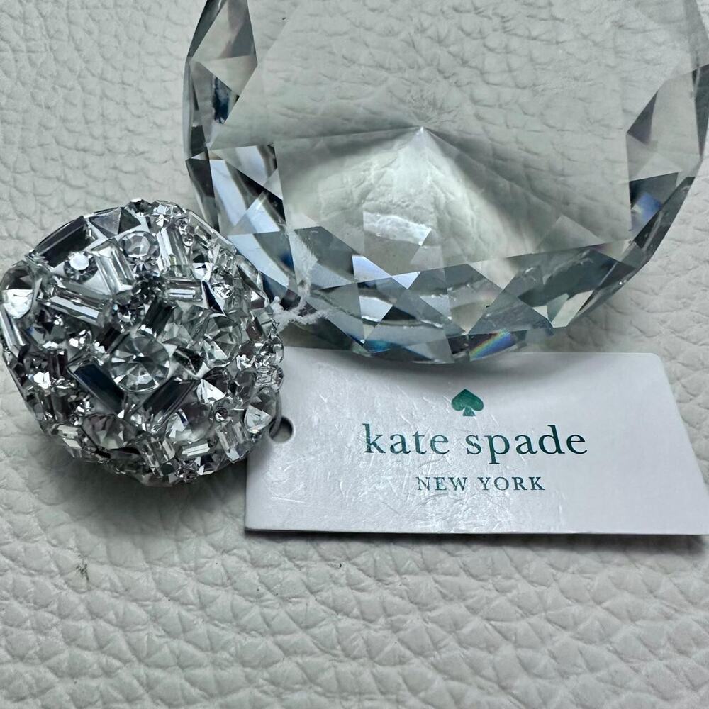 NWT Kate Spade New York Brilliant Statements Ring Size 6 Gold Plated Clear